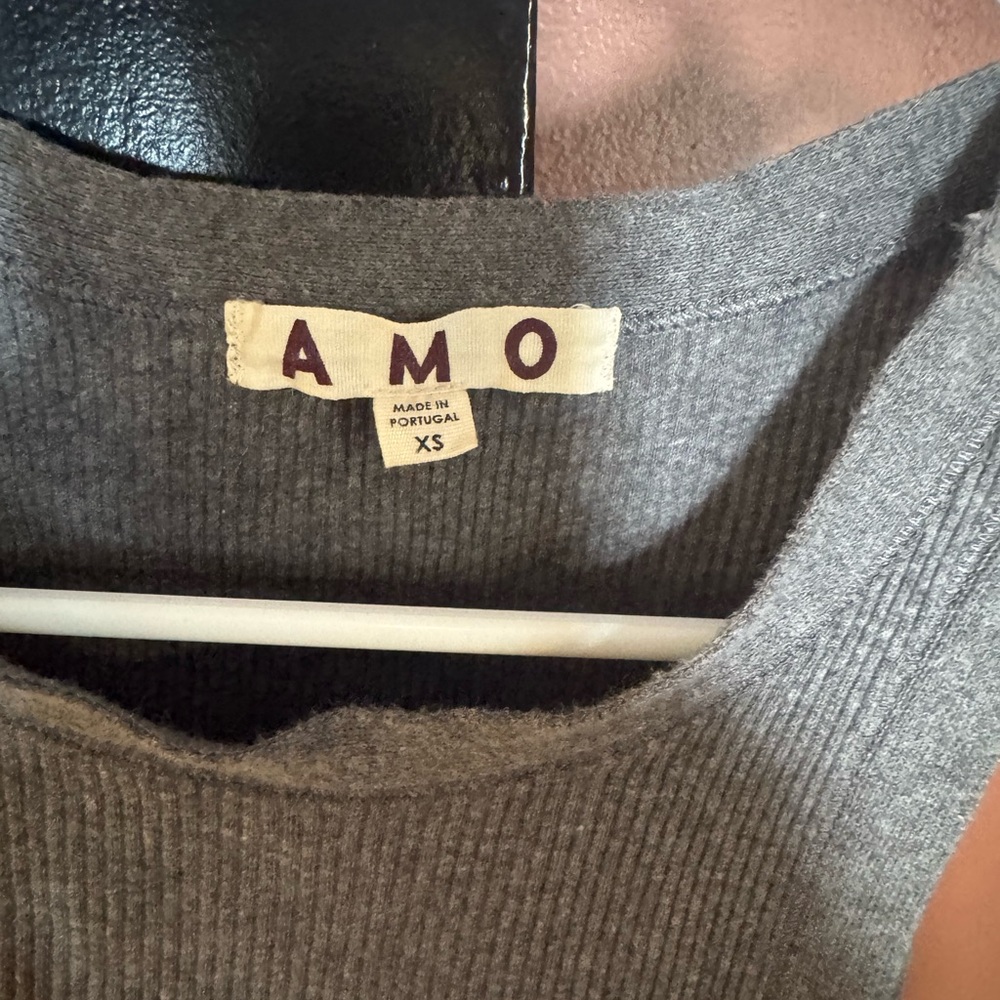 AMO Charcoal Ribbed Tank Top - Picture 2 of 3